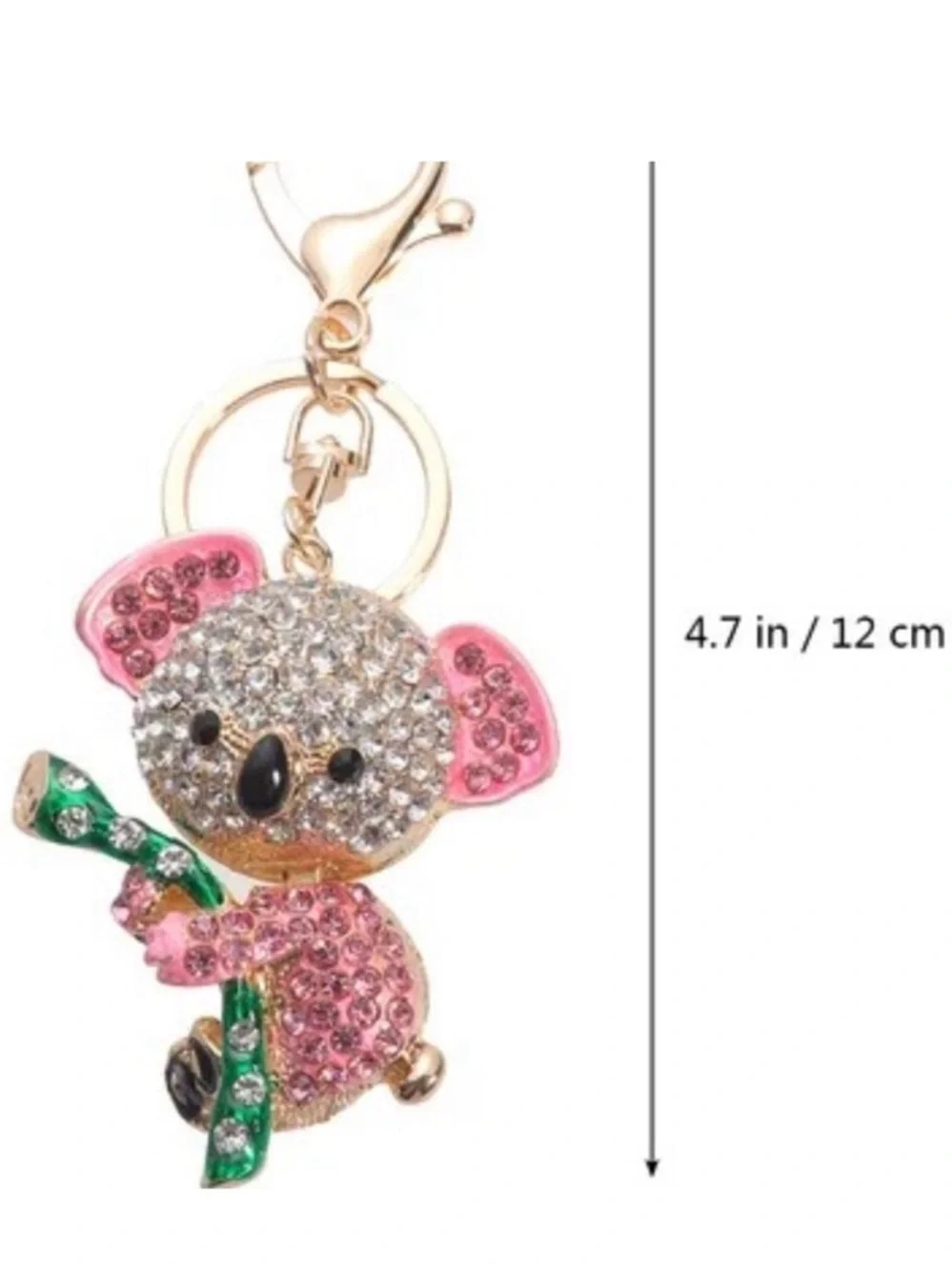 Koala Bear Rhinestone Gold Keychain Bag Charm Purse Accessory - Picture 5 of 5